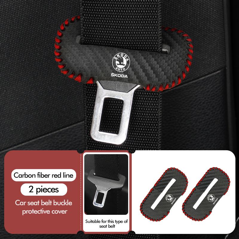 AAFO1 Car Styling Seatbelt Protector Clip Anti-Collision Anti-Scratch Cover Accessories For Skoda S Kodiaq Octavia 2 3 Yeti Karoq