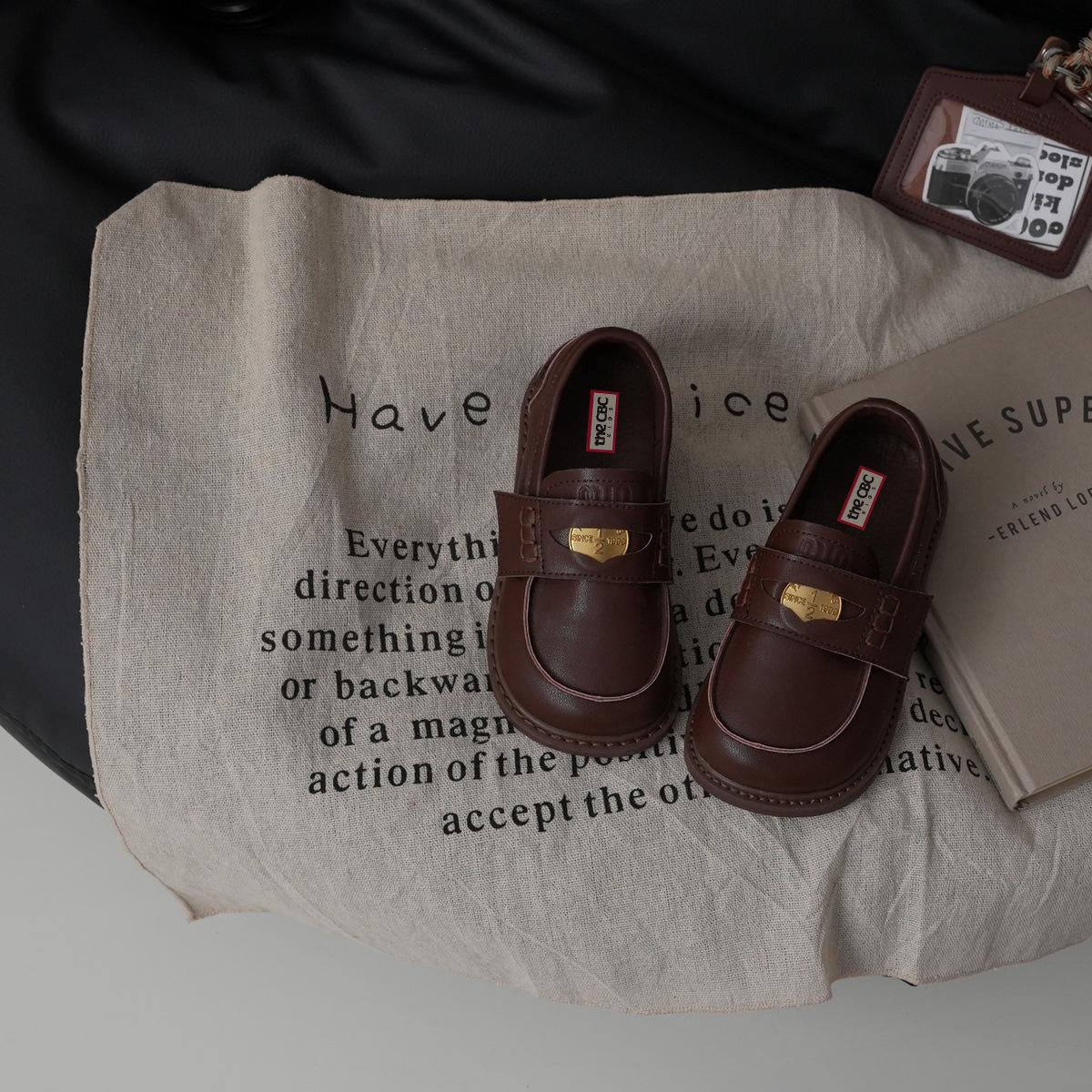 

XSHX Французская академия Детские лоферы-пенни на весну и осень на липучке в стиле старые деньги 246365 25