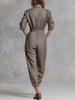 Damen Langarm Hemdkleid mit Tasche Strampler und Hose