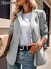 Vendita Calda Stagioni Multiple Nuova Giacca da Donna Colore Unico Collo Alto Tailleur Ampia Monopetto Vestibilità Slim Blazer da Donna