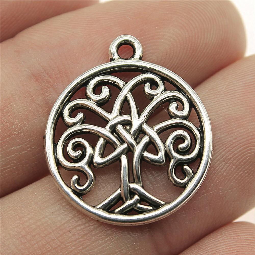 20pcs Charms Tree Antique Silver Color Lucky Tree Pendant Charms Life Tree Charms For Jewelry Making