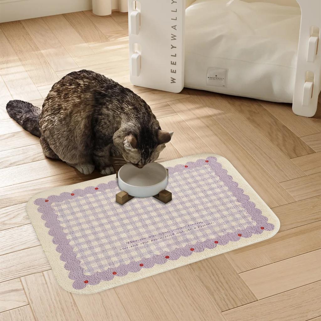 Tapis pour animaux de compagnie, Tapis pour gamelle pour chats, Tapis pour manger pour chats et chiens, Grand format en PVC non, Étanche aux fuites, Article pour nourriture