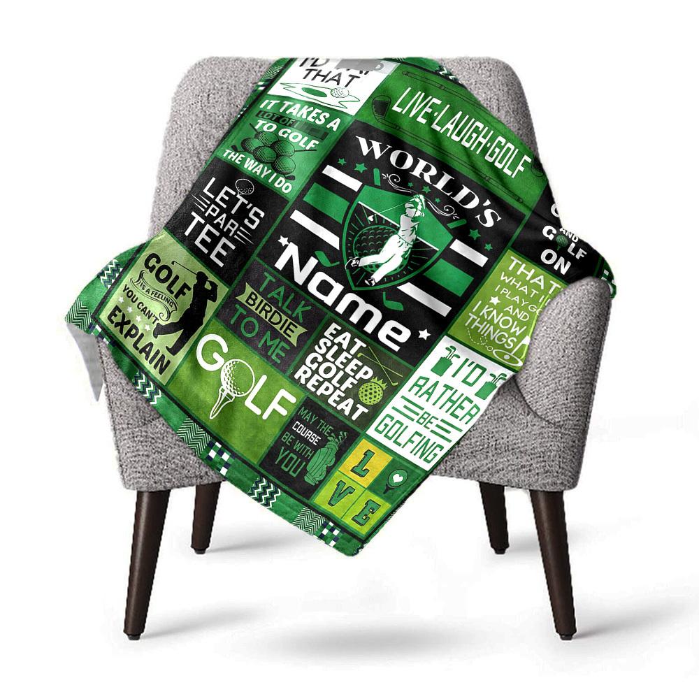 Live Laugh Golf Home Customize Your Name Blanket Comfortable Soft Lightweight Multipurpose Blanket For Picnics Sofas Offices Beds Living Rooms Perfect