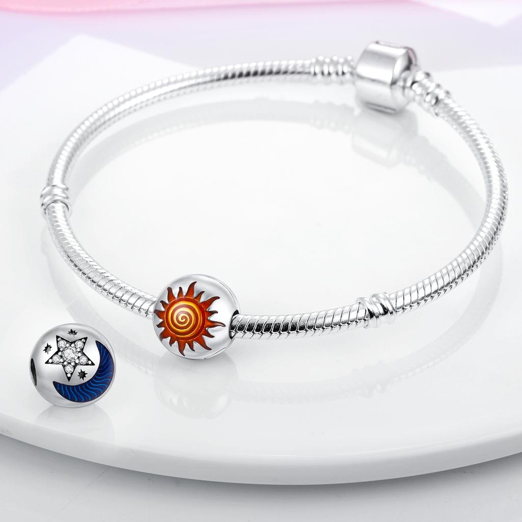 Copper Plated Star Moon Love Dragonfly Globe Charms Fit Original Heart Colorful Charm Bracelet Diy Women Jewelry Gift