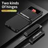 With Touch Pen 2 Pcs Hinge Phone Case For Samsung Galaxy Z Flip 4 Flip4 5g Case Pen Slot Plating Leather Back Cover Capa