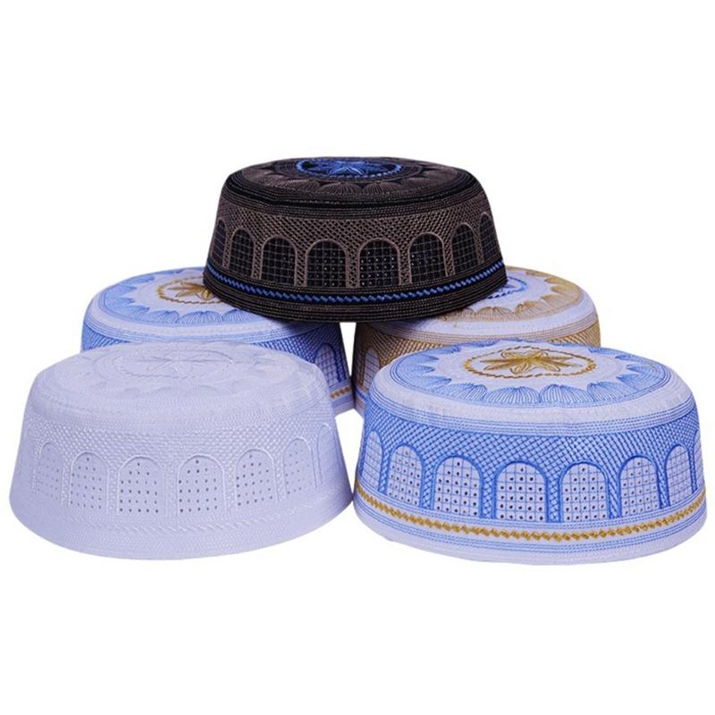 Lightweight Breathable Polyester Embroidered Hat Stylish Muslims Headwear Perfect For Outdoor Activities And Travel