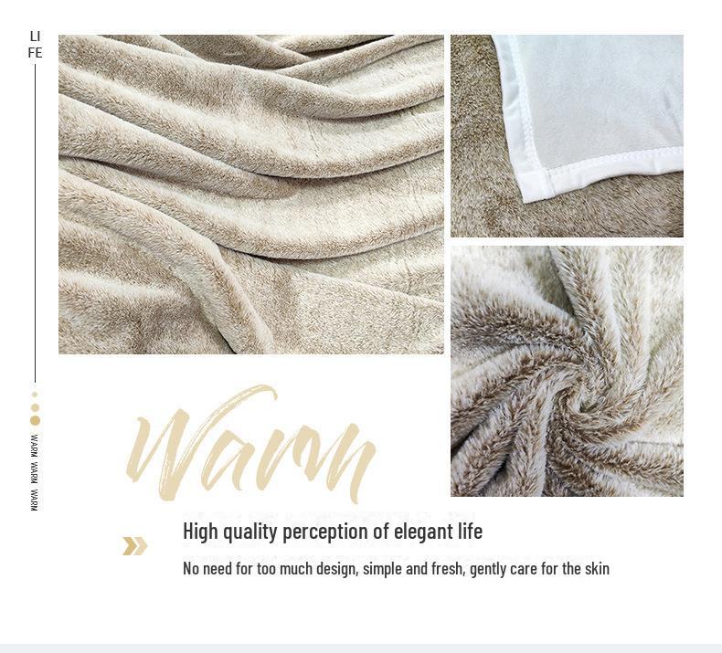 Double-Layer Silver Fox Fleece Rabbit Blanket for Office or Home