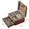Retro Jewelry Trinket Box Large Capacity Bracelet Storage Boxes Transparent Glass Jewellery Display Cases Wooden Rings Case