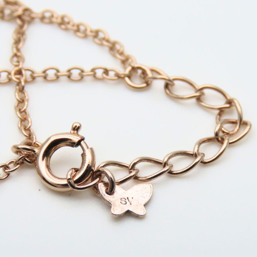 Used Samantha Tiara bracelet Double Silver/Rhinestone 2.3g Pink gold heart