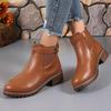 Women's Plus Size Euro-American New Style Autumn Winter Martin Ankle Boots – Round Toe Wedge Platform with Buckle Detail Wholesale