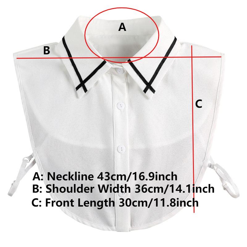 Classic Fake Collar Blouse Women Detachable Shirt Collar Chiffon False Collar Woman Lapel Blouse Top Tie for Women Decor