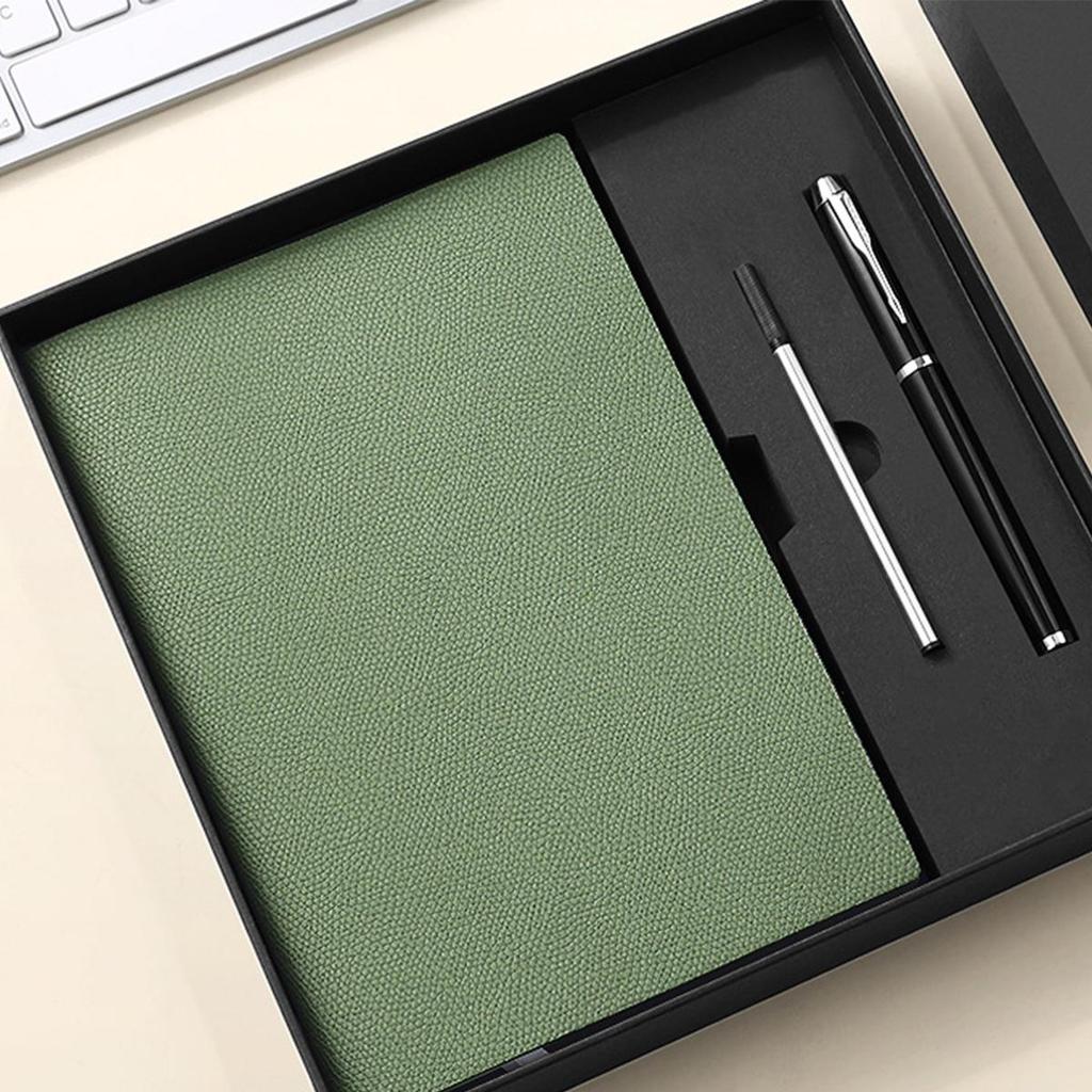 A5 Litchi Leather Thickened Student Notebook, Diary, Work Notebook, Business Meeting Record Book, Subject Notes, 128 Sheets 256 Pages