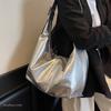 Casual Silver Travel One Shoulder Bags Women Large Capacity Soft PU Handbags Autumn Winter Versatile Crossbody Bag Female Totes