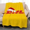 Beliebte Logistikmarke DHL Express Weiche Korallenfleece-Decke 310 g/m² Flauschig Warm zum Werfen für Sofa Bett Couch Schlafzimmer Dekor