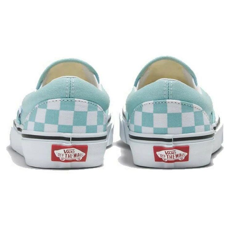 Vans Classic Slip-On Canvas Checkerboard Low Top Skate Shoes Unisex Sneakers Blue White VN0A7Q5DH7O