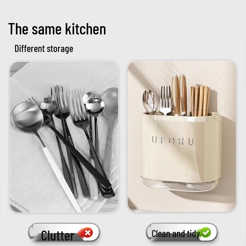 YOUQIN Wall-Mounted Chopstick & Knife Storage Rack