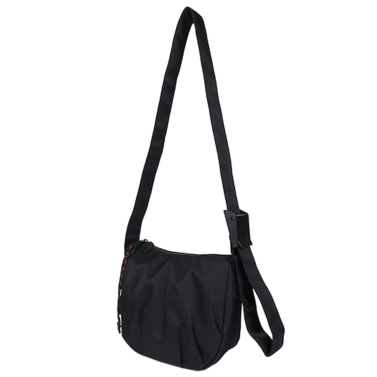 

Shoulder Bag Nylon Bag Hobo Bag Bag Tuck Crescent Bag Shape Plain Simple Compact [Universal Overalls] (OS, BLK) чорний