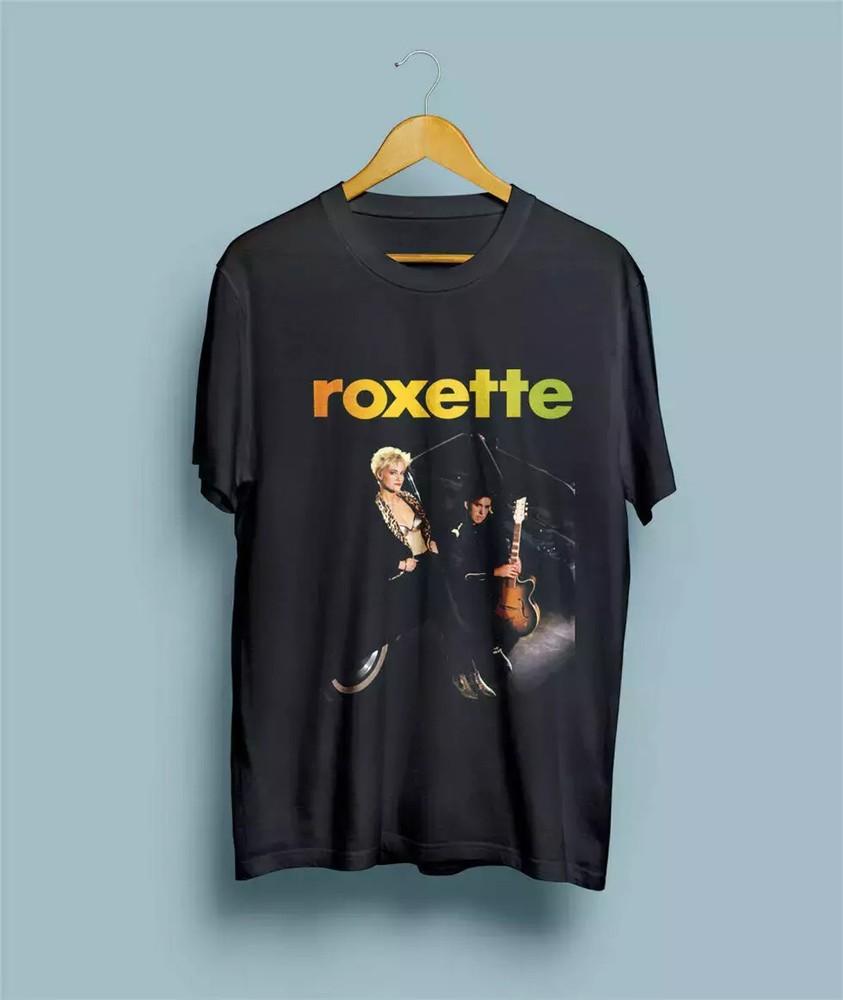 Vintage Roxette Band Music Concert Tour Cotton White All Size Unisex Shirt.webp Unisex T-Shirt XXXXL