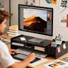 Desk Monitor Stand 2-Tier Ergonomic Shelf 4.3 Inch Height Monitor Riser with Storage Organizer for Home Laptop PC TV Work Table