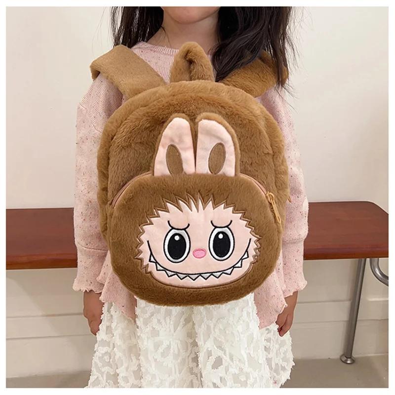 Cartoon Figure Labubu Backpack Bags Children School Bags Kawaii Labubu Bag Zimomo Schoolbag Girls Boys Outdoors Storage Bag Gift