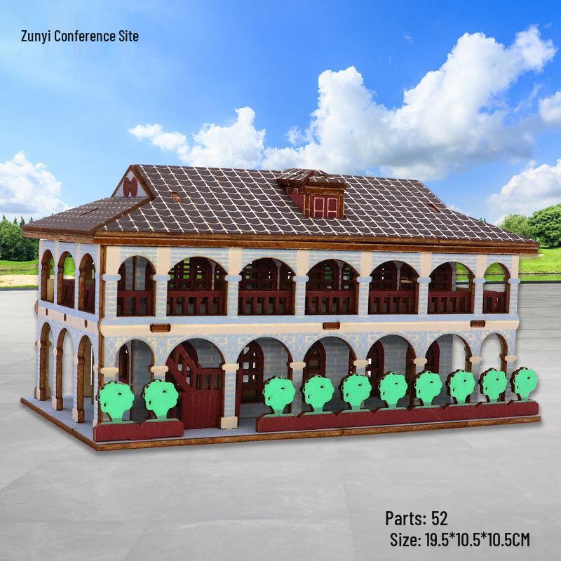 

Деревянная 3D-головоломка: Модель древней архитектуры для детского образовательного набора для самостоятельной сборки