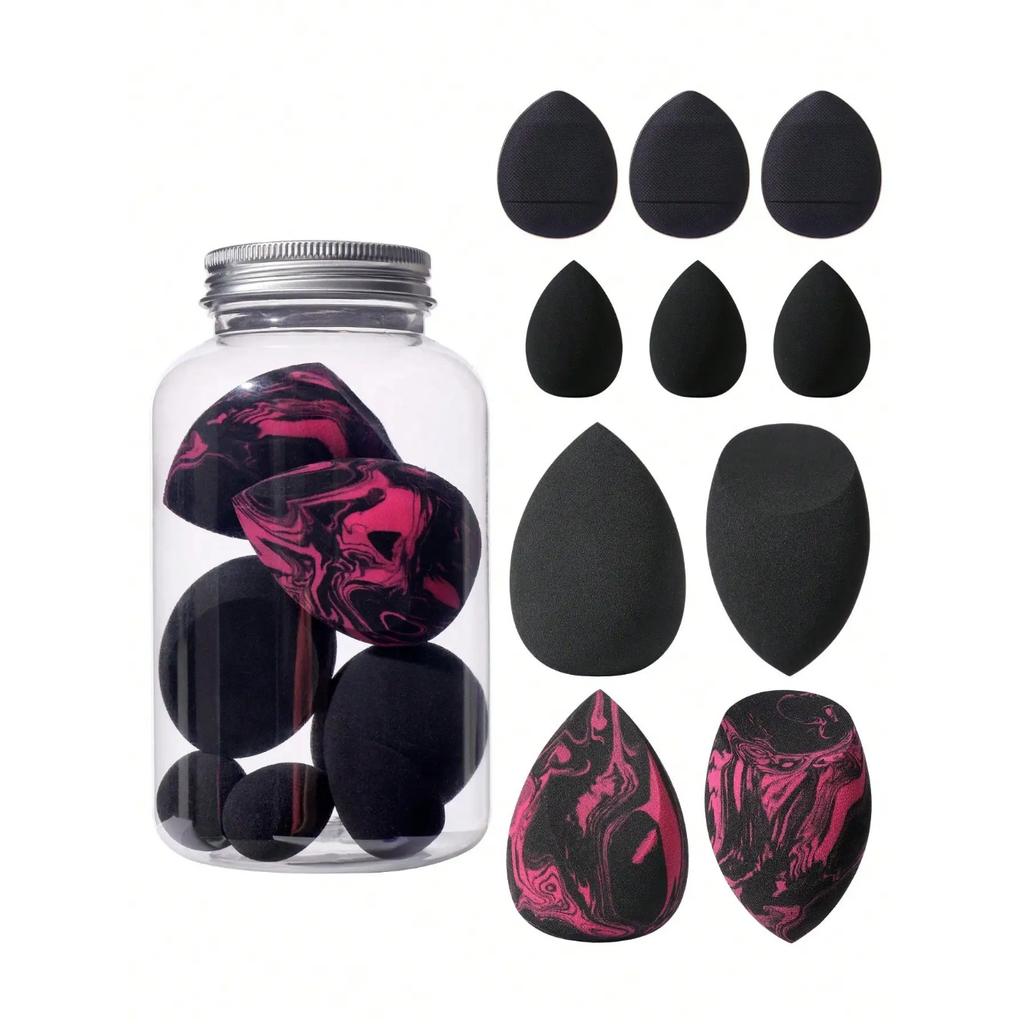 Makeup Sponge Set Blender Sponges 10 Pcs for Foundation Powder Liquid Professional Beauty Sponge Super Soft Facial Makeup Tools