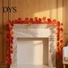 Vibrant Fall Colors Foliage Artificial Maple Leaf Garland, Autumn Hanging Vine, Harvest Party Decorations Reusable Thanksgiving Decor for Fireplace