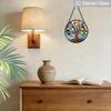 2D Flat, 1pc Rainbow Tree of Life Round Glass Suncatcher, Colorful Life of Tree Stained Glass Style Window Hanging, Multicolor Leaves Design with
