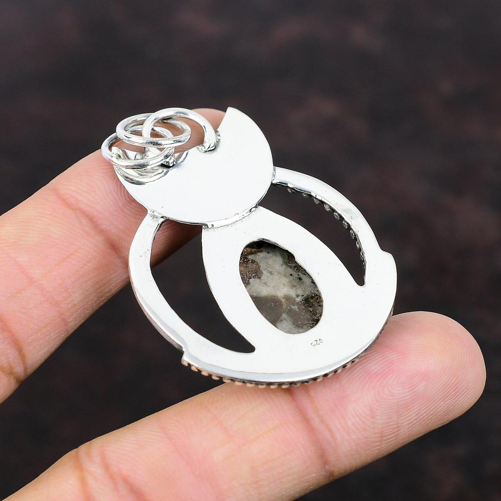 Spessartin Granat I Kalksten Hänge Helt Nya Smycken 925 Sterlingsilver Hänge Ädelsten Handgjorda Smycken Fantastiskt Hänge Gåva Till Mamma