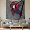 Cute Spider Hero On Gray Background Patterned Tapestry Decorative Wall Hanging, Home Bedroom Living Room Decor
