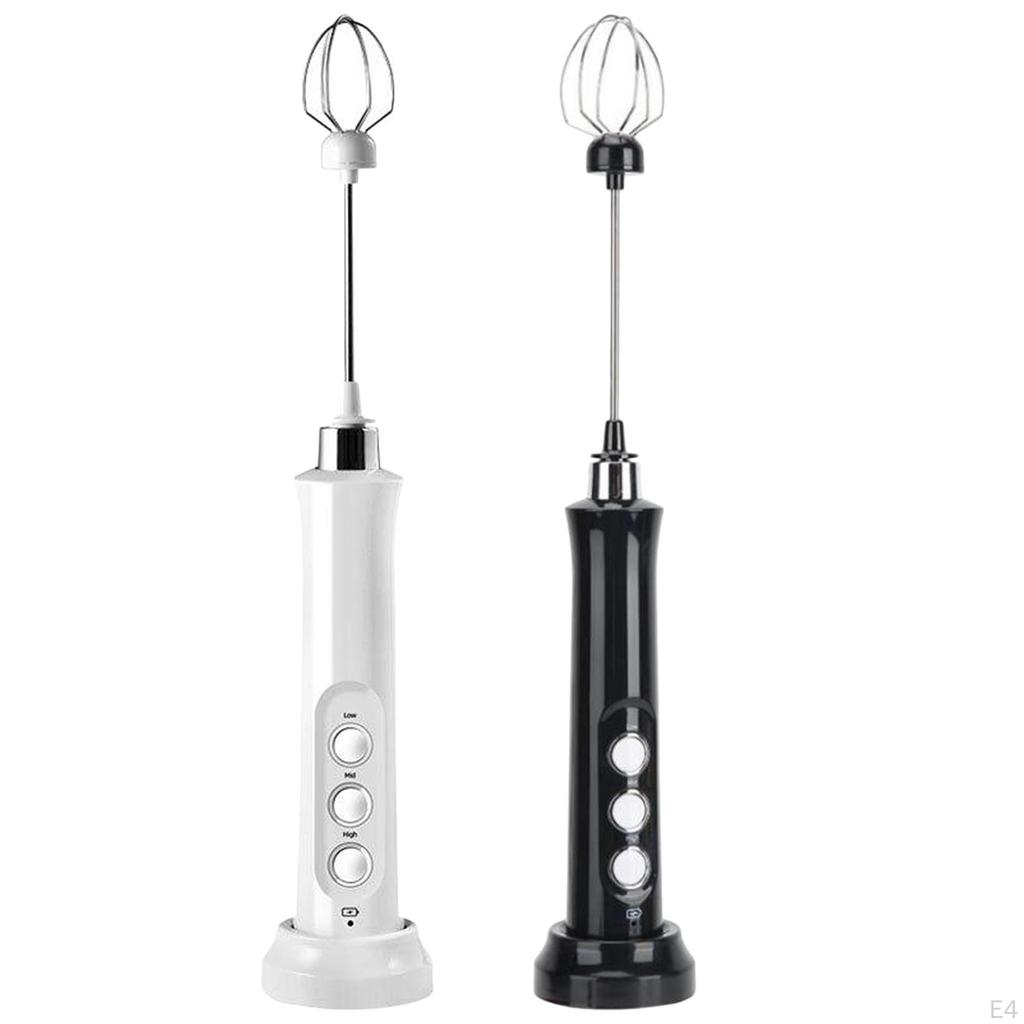 Electric Milk Frother 3 Speeds Cappuccino Whisk Handheld Egg Beater Mixer Blender