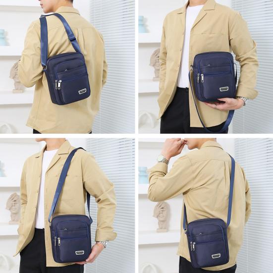 Men Small Crossbody Bag Multi-Pocket Sling Bag Waterproof Lightweight Shoulder Bag for Street Work Commuting