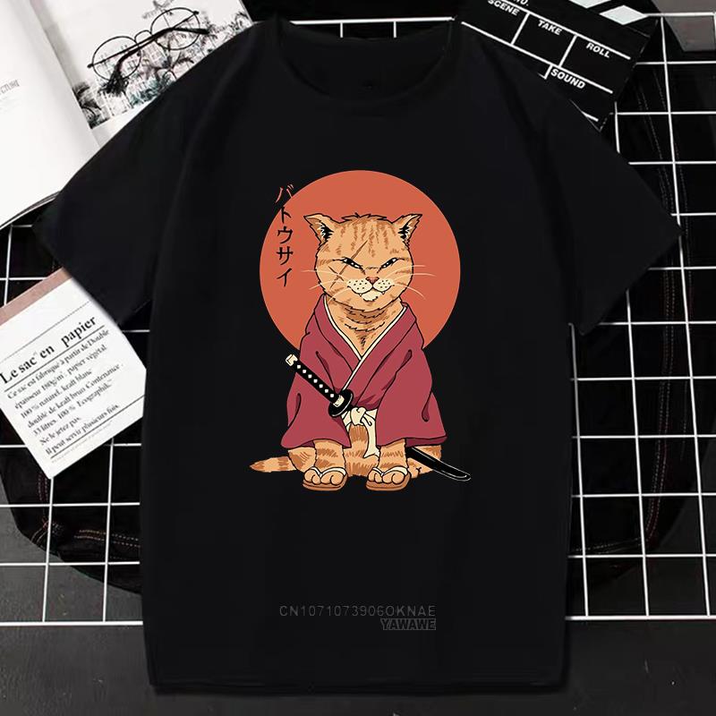 Kawaii Catana Tshirt Harajuku Cartoon Cat Print Top Women Men Casual Comfortable Tee Oversized Tshirt Roupas Masculinas