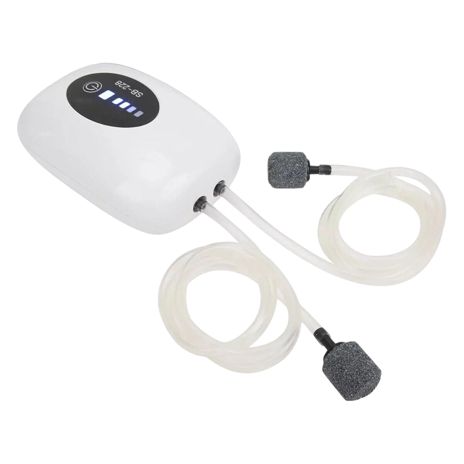 USB-перезаряжаемый аквариумный кислородный насос Бесшумный Ультра-тихий Тихая работа Ультра-тихий Ударопрочный
