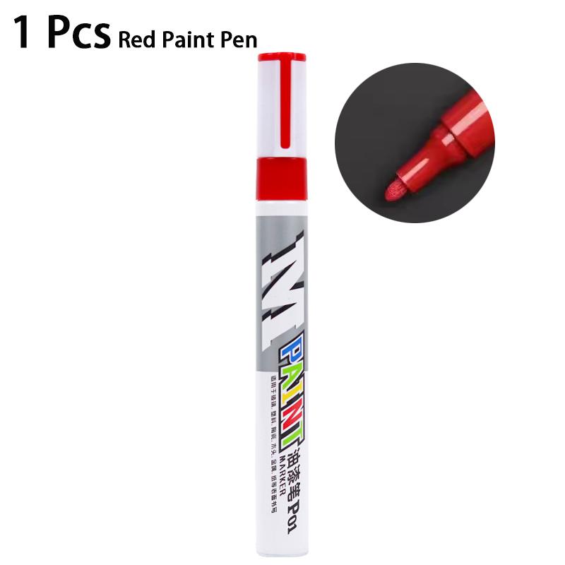 M&G 1/12 Pcs 2mm Black Blue Red White Silver Waterproof Paint Pen Oil-based Paint Car Scratch Repair Pen Auto Touch Up Paint Pen