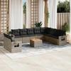 VidaXL Garden Lounge Set with Cushions 11 Pcs, Patio Sofas, Patio Furniture Set, Outdoor Furniture, Grey 3224639