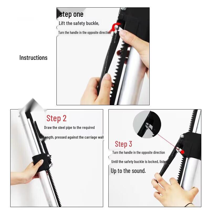 Adjustable Steel Support Rod with Spring