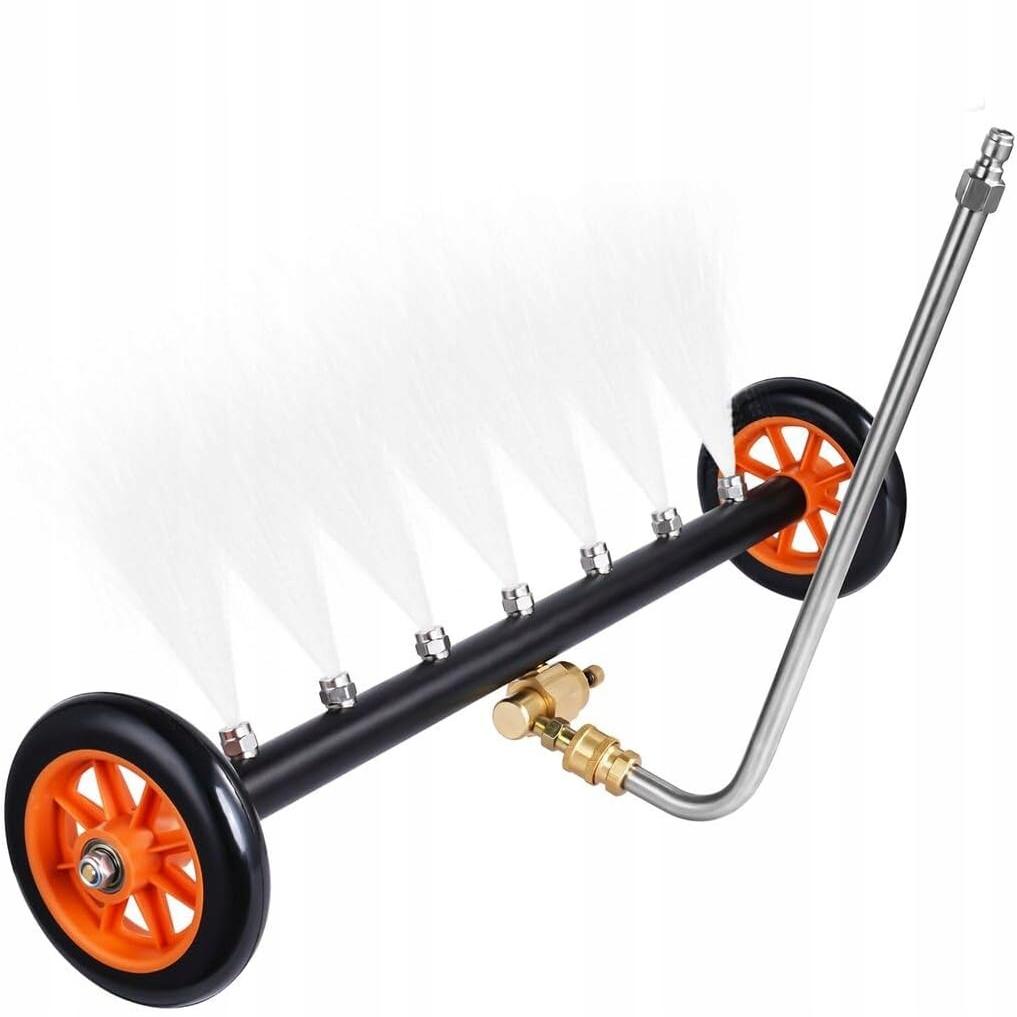 Rosfix Undercarriage Washer Lance On Wheels, 7 Nozzles, 1/4" Quick Connect, Kärcher K Bayonet Adapter (K2-K7)