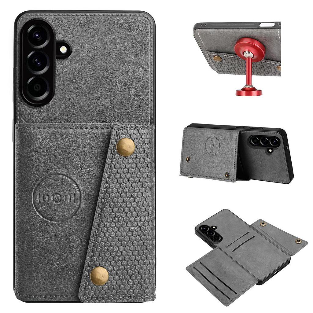 PU Leather Wallet Phone Case for Samsung Galaxy A56 5G,A55,A54,A37,A36,A35,A34,A26 Card Slots Dual Metal Button Shockproof Full‑Body Cover