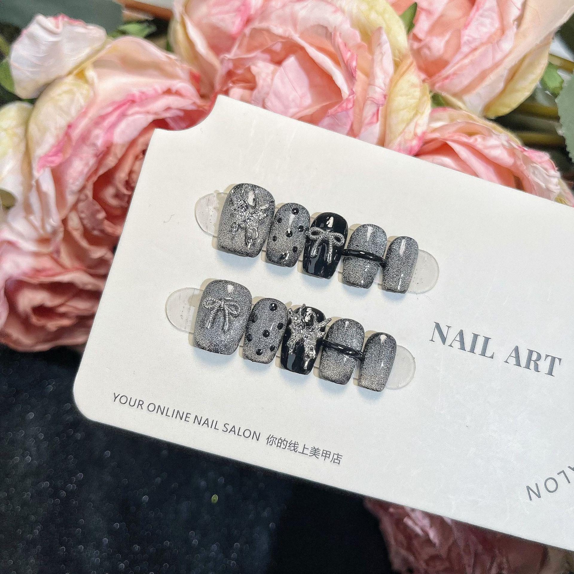 

Крутая девушка ручная работа носимый нейл-арт - Короткие, отбеливающие, съемные наклейки для накладных ногтей Small