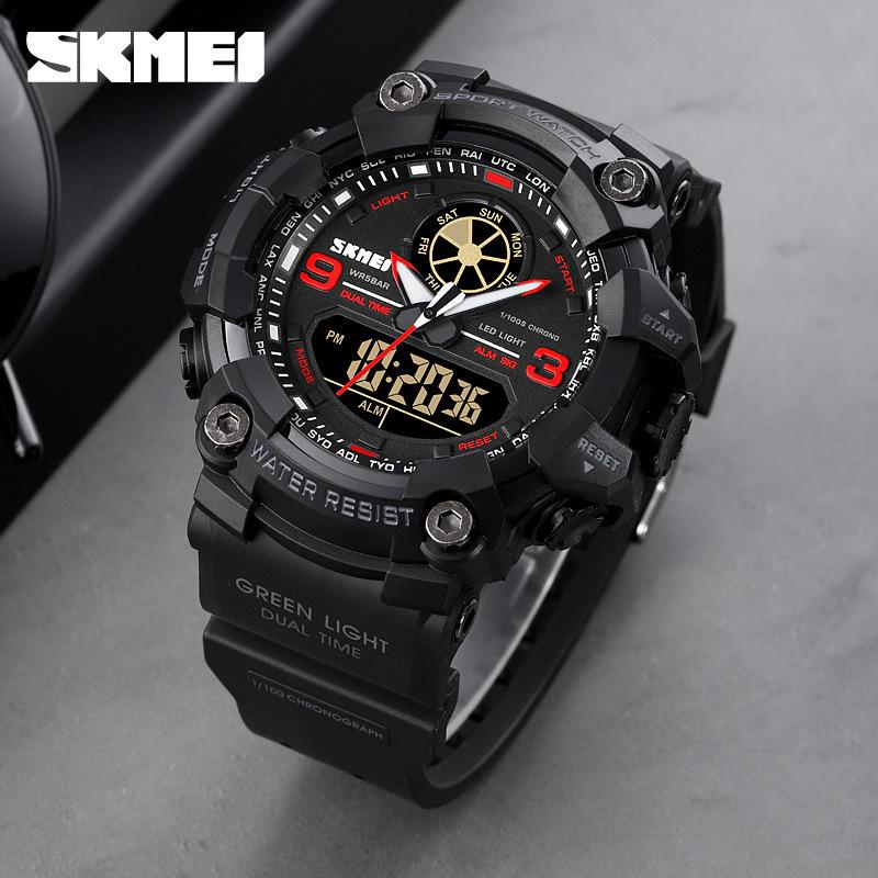 SKMEI Shí Kè Měi Men's Waterproof Outdoor Sports Watch - Stylish and Trendy for Middle School Students.