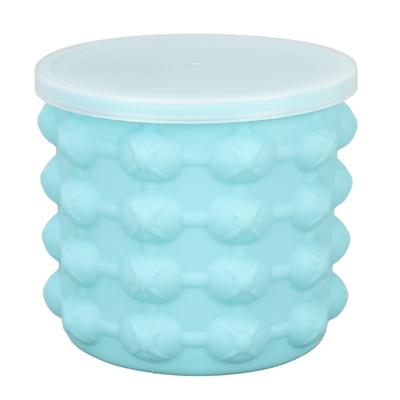Silicone Ice Bucket Round Multi Functional Portable Silicone Ice Making Bucket Mould with Lid for