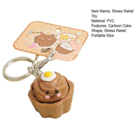 Cartoon-Kuchen-Klicker Schlüsselanhänger Spielzeug Stressabbau Dekompressionsknopf Fidget Schlüsselring Rucksack Aufhängung Dekoration Tasche Anhänger Geldbörse Anhänger