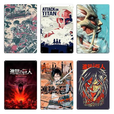 Attack on Titan Shinzou wo Sasageyo Esercito dei Titani finale erwin e levi Targhetta Metallica Decorazione per Club Segno in Latta Poster