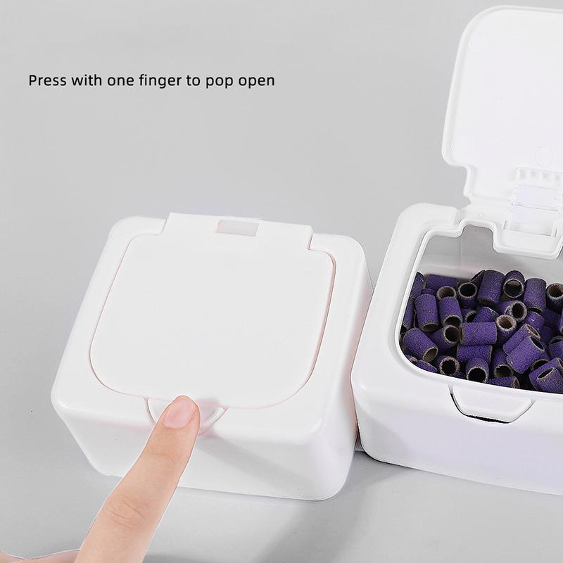 Organizator Bețișoare de Bumbac Cutie de Depozitare cu Sertar pentru Clasificarea Obiectelor Mici Cutie de Depozitare de Birou Tip Apăsare cu Fereastră Pop-Up