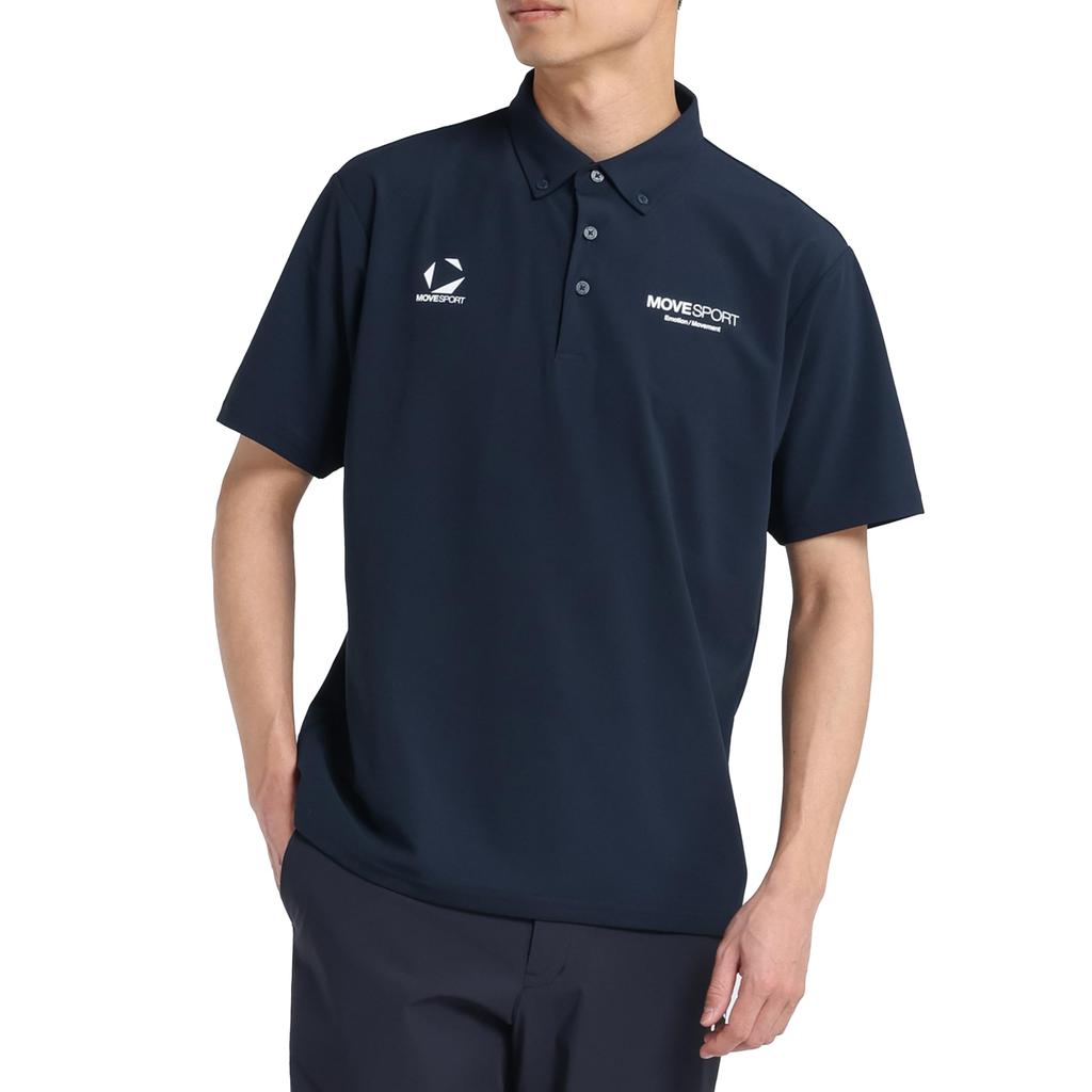 Move Sports Descente Golf Short Sleeve SUNSCREEN Mini Pique Polo Shirt with Cooling NV00 Function, Men's (ST5SHSZ4MB)