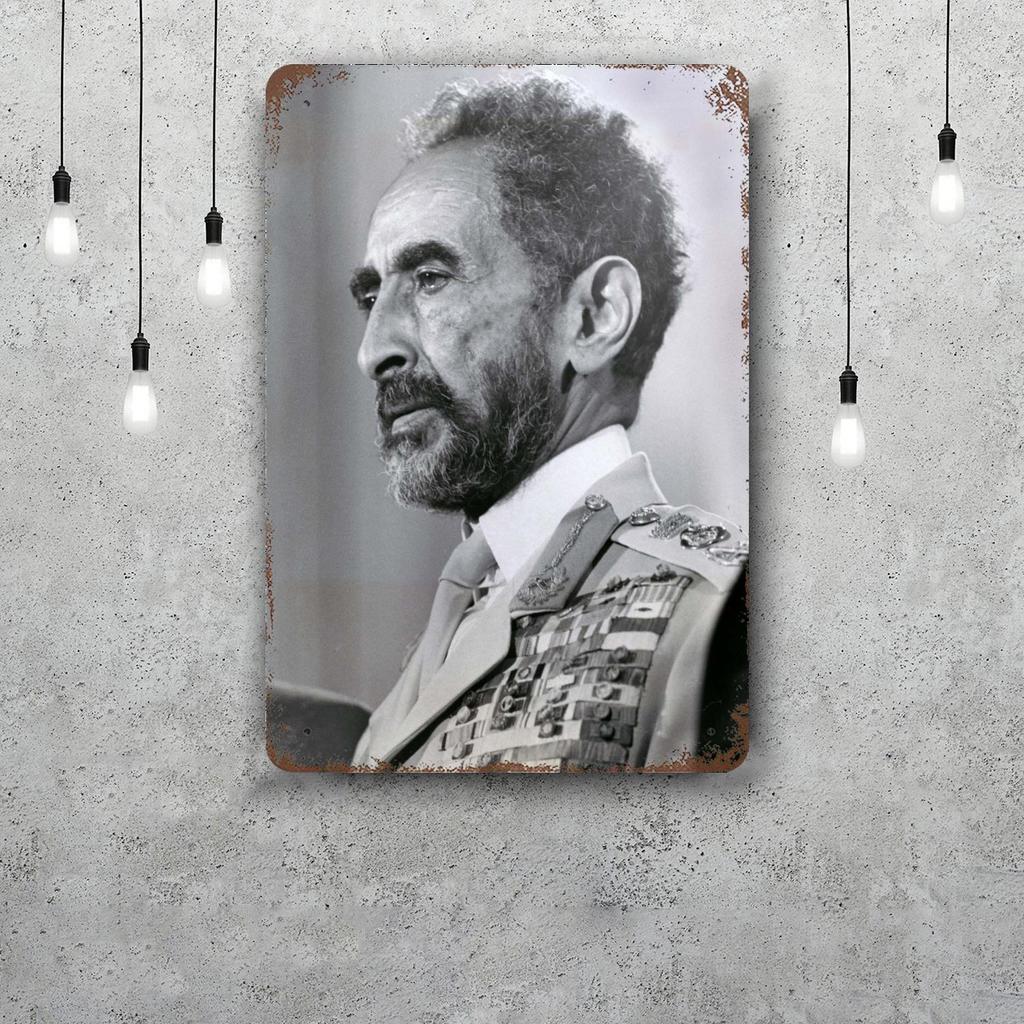 Haile Selassie Classic Poster Rusty Metal Plaque Retro Decorative Plate Bar Man Cave Garage Club Metal Sign Wall Decoration