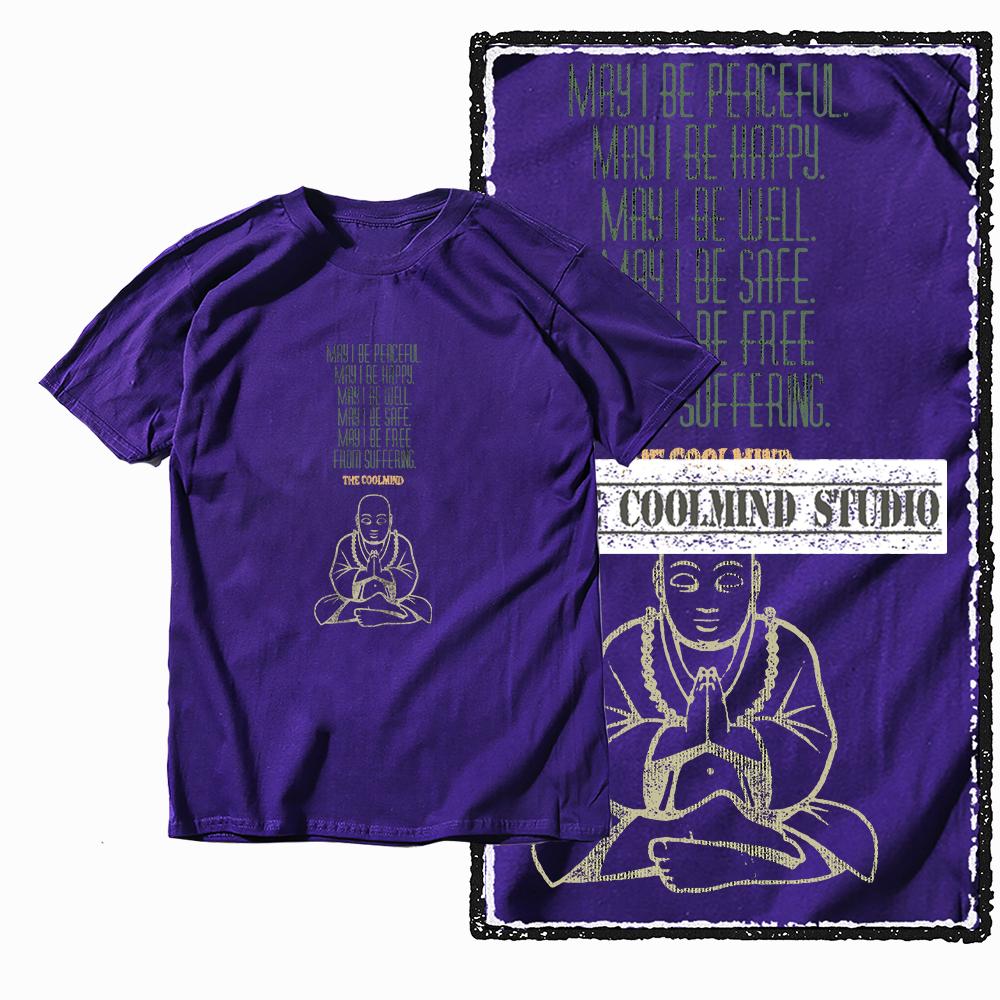 Coolmind X0050 Retro Vibe Thinker Buddha Tee Cotton Exclusive Graphic Men Tshirt Big Size Streetwear T Shirt for Men Tee Shirts