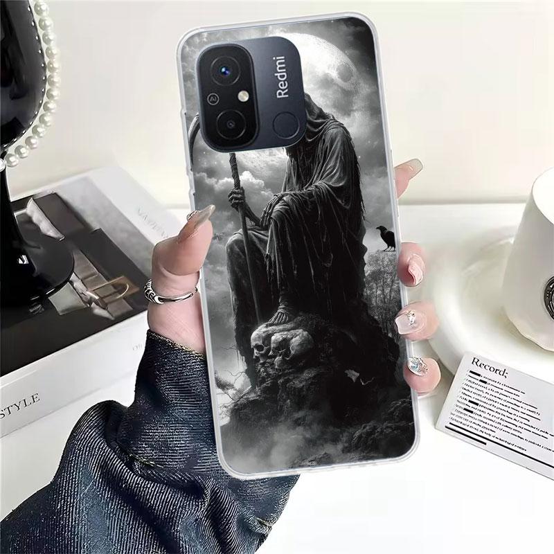 Death Grim Reaper Skull Scythe For Xiaomi Redmi 13C 13 12C 12 14C Phone Case 10 10A 10C 9 9A 9C 9T 8A 8 7A 7 6A 6 Pro K70 K60 K4