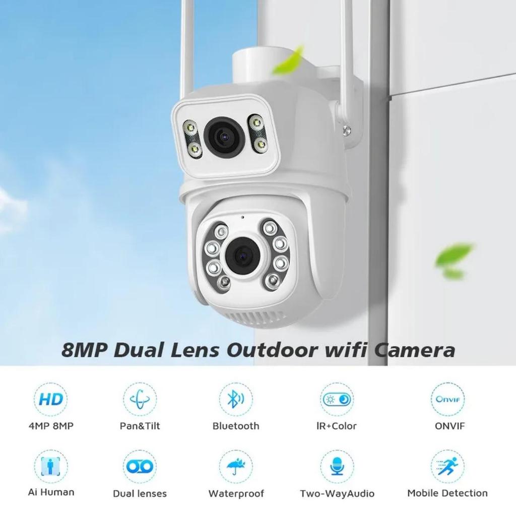 360° Dual-View Wireless Night Vision Surveillance Camera with Infrared